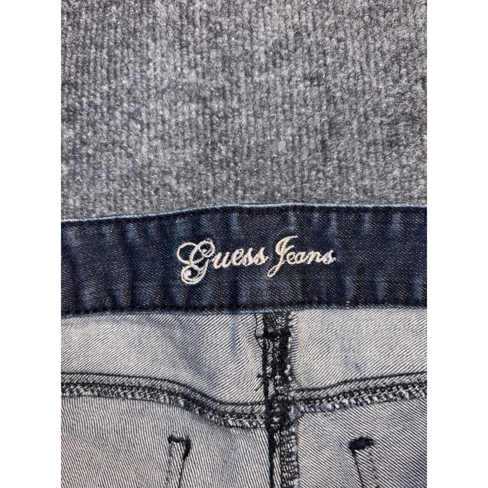 GUESS Jeans Womens 27 Blue Denim Studded Low Rise Bootcut Leg Dark Wash Stretch - Picture 6 of 14